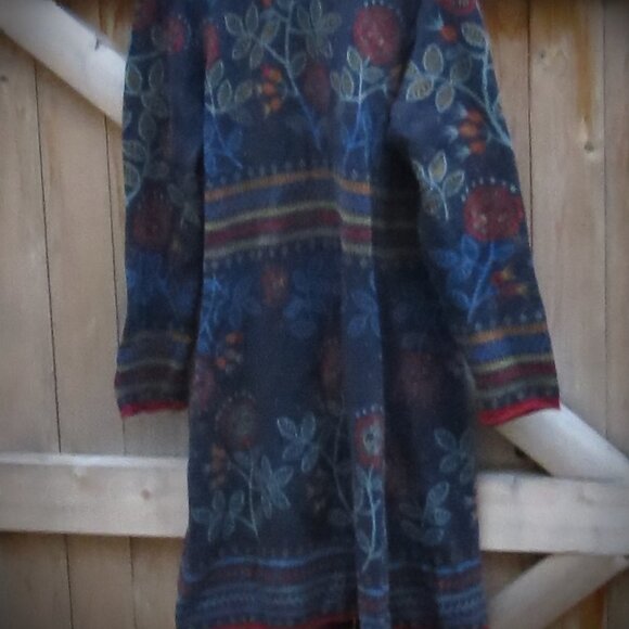 Gudrun Sjoden Blue Cardigan Sweater Jacket Size Small "Shacket" Knit - Picture 3 of 7